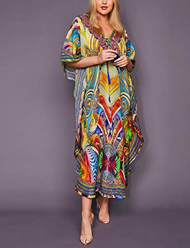 Bsubseach Swimsuit Cover Up for Swimwear Women Kaftan Dresses Summer Caftan with Drawstring
