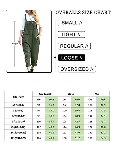 YESNO Women's Dungarees Loose Casual Plus Size Lightweight Sleeveless Overall Long Jumpsuit Playsuit Trousers Pants Dungarees