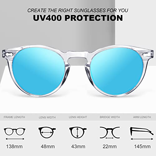 CARFIA Polarised Womens Sunglasses Vintage UV400 Protection Acetate Frame
