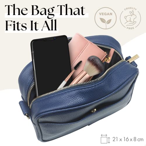 Lily England Ladies Cross Body Bag - Handbag with Adjustable Wide Strap & Gold Purse Chain - Multipurpose Shoulder & Crossbody Bags for Women