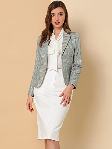 Allegra K Women's Suit Suede Blazers Notch Lapel Open-Front Allover Printed Blazers Jackets for Women