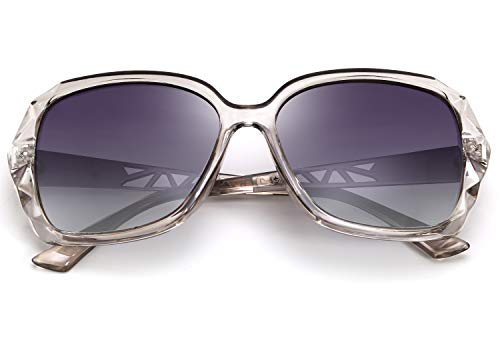 FEISEDY Oversized Polarised Square Sunglasses Sparkling Composite Large Frame Ladies Sunglasses Classic Womens Sunglasses