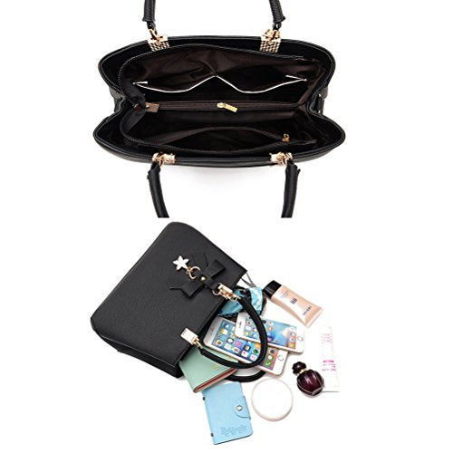 URAQT Womens Handbags, New Top Handle Bag, PU Leather Ladies Shoulder Bag Messenger Bag with Exquisite Metal Pendant, Fashion Tote Bag for Casual & Work, Mother's Day Gift