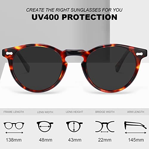 CARFIA Polarised Womens Sunglasses Vintage UV400 Protection Acetate Frame