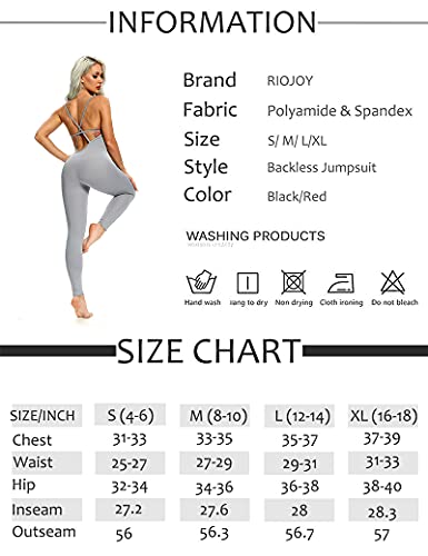 RIOJOY Backless Sports Bandage Romper Playsuit Yoga Jumpsuit for Women All in One Gym Wear