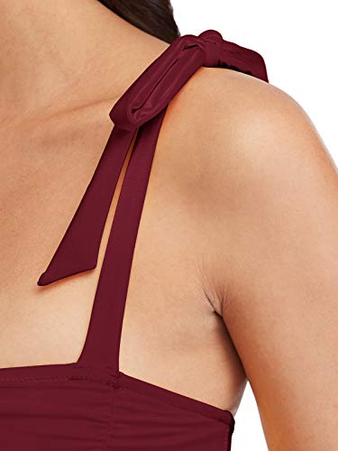 CharmLeaks Women's One Piece Swimming Costume Plunge Cutout Monokini Bathing Suit