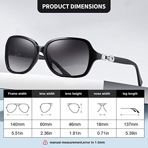 AOMASTE Retro Square Polarized Sunglasses for Women 100% UV400 Protection Lens Driving Outdoor Eyewear