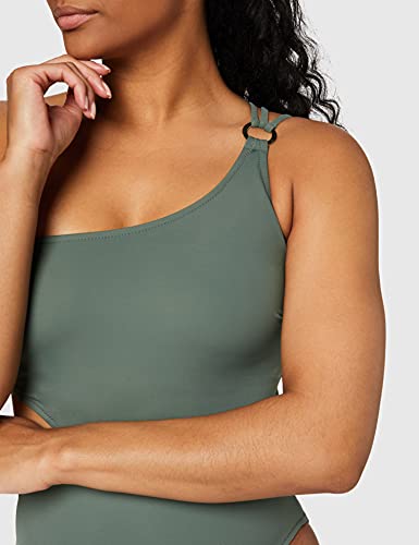 Iris & Lilly Women's One Shoulder Cut Out Swimsuit