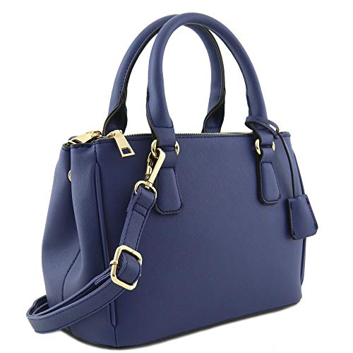 2pcs Set Classic Triple Zip Top Handle Small Satchel Bag with Zip Around Wallet