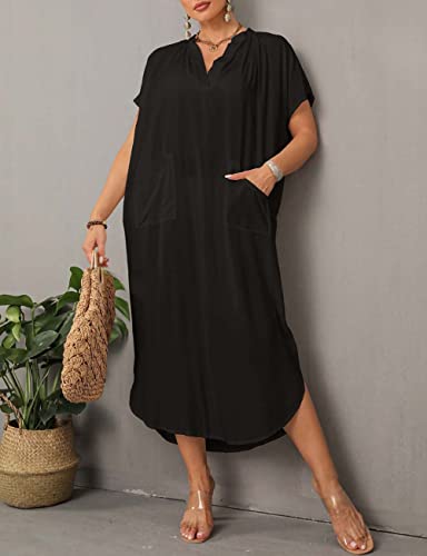 Bsubseach Swimsuit Cover Up for Swimwear Women Kaftan Dresses Summer Caftan with Drawstring