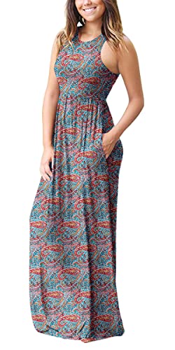 PCEAIIH Women's Maxi Dress Casual Deep V Short Sleeve Floral Ladies Wrap Long Dress with Pockets