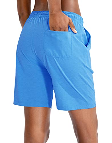 G Gradual Women's Bermuda Shorts Jersey Shorts with Deep Pockets 7" Long Shorts for Women Lounge Walking Athletic