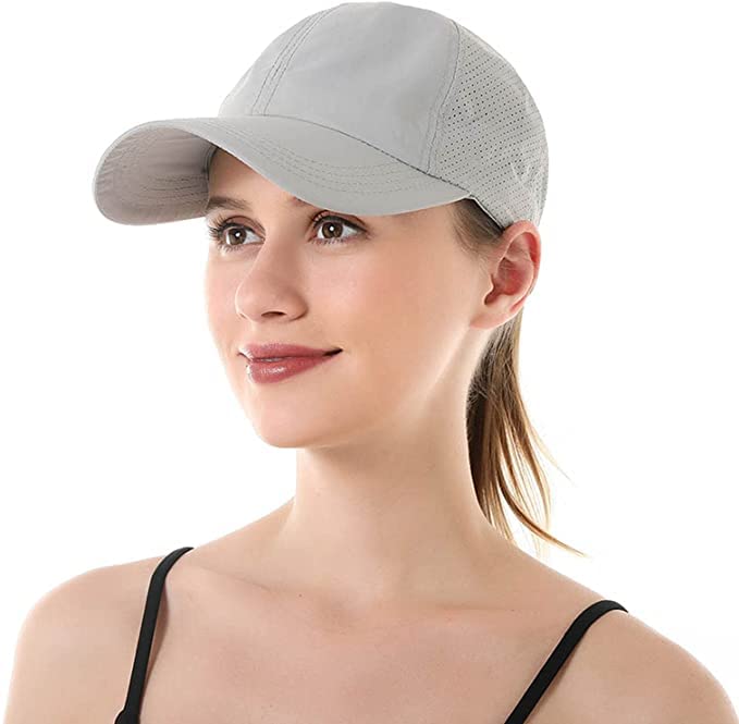 Womens Criss Cross Ponytail Baseball Cap,High Messy Bun Ponycap Quick Drying Mesh Outdoor Sports Hat with Ponytail Hole Adjustable Travel Summer Hat