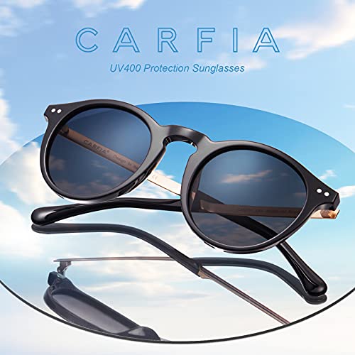 CARFIA Polarised Womens Sunglasses Vintage UV400 Protection Acetate Frame