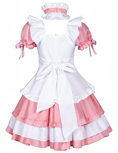 Wannsee Anime French Maid Apron Lolita Fancy Dress Cosplay Costume Furry Cat Ear Gloves Socks Set