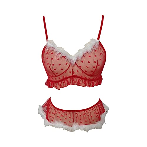 XNBZW Mrs Claus Lingerie Christmas Costume Miss Santa Nightwear Babydoll Sexy Outfits Women UK Naughty Christmas Lingerie Bodysuit Xmas Teddy Dress Sexy Lingerie for Women Sets