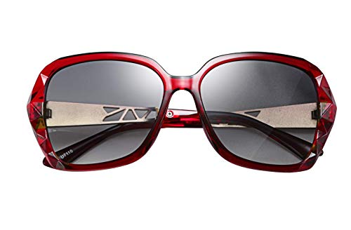 FEISEDY Oversized Polarised Square Sunglasses Sparkling Composite Large Frame Ladies Sunglasses Classic Womens Sunglasses