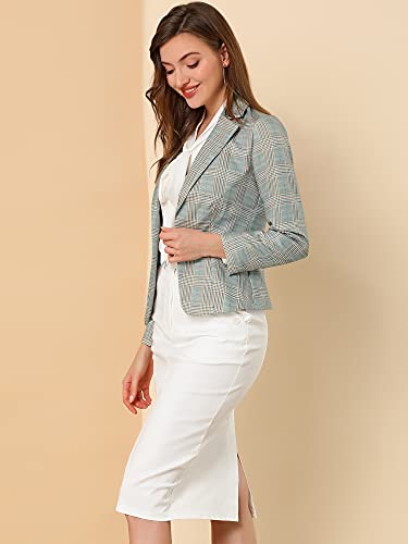 Allegra K Women's Suit Suede Blazers Notch Lapel Open-Front Allover Printed Blazers Jackets for Women