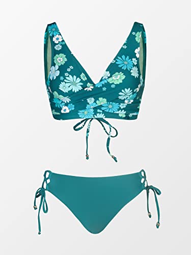 CUPSHE Women's Bikini Set Twist Front Tie Side Bikini Swimsuit Two Piece Swimwear Bathing Suits