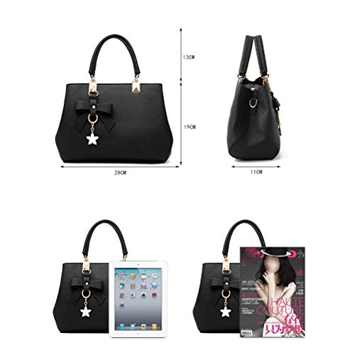 URAQT Womens Handbags, New Top Handle Bag, PU Leather Ladies Shoulder Bag Messenger Bag with Exquisite Metal Pendant, Fashion Tote Bag for Casual & Work, Mother's Day Gift