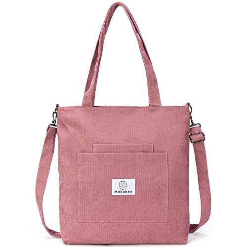 Makukke Corduroy Totes Bag - Women's Shoulder Handbags Big Capacity Shopping Bag