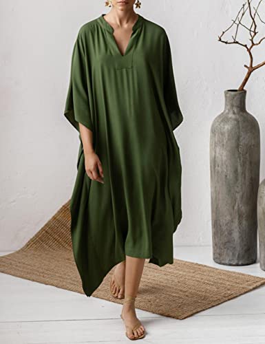 Bsubseach Swimsuit Cover Up for Swimwear Women Kaftan Dresses Summer Caftan with Drawstring