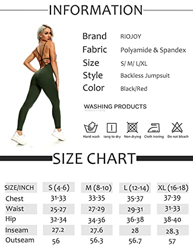 RIOJOY Backless Sports Bandage Romper Playsuit Yoga Jumpsuit for Women All in One Gym Wear