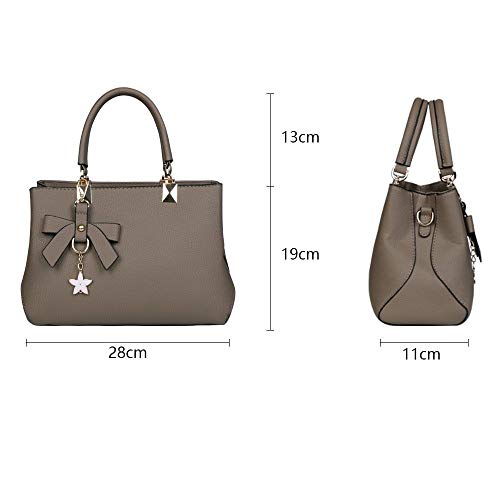 URAQT Womens Handbags, New Top Handle Bag, PU Leather Ladies Shoulder Bag Messenger Bag with Exquisite Metal Pendant, Fashion Tote Bag for Casual & Work, Mother's Day Gift