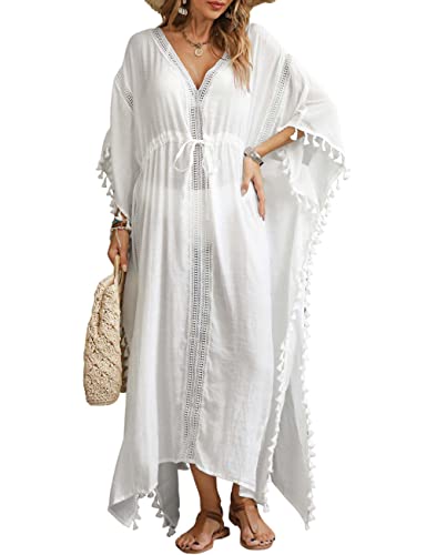 Bsubseach Swimsuit Cover Up for Swimwear Women Kaftan Dresses Summer Caftan with Drawstring