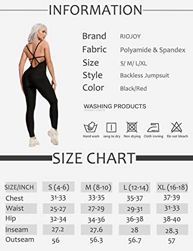 RIOJOY Backless Sports Bandage Romper Playsuit Yoga Jumpsuit for Women All in One Gym Wear