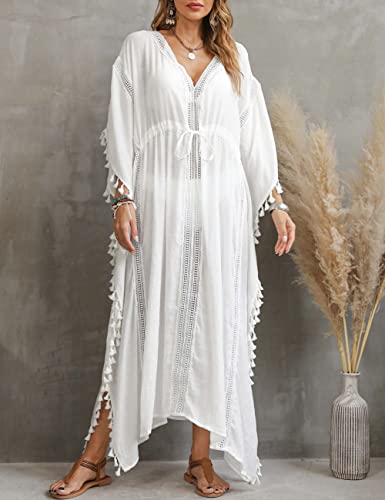 Bsubseach Swimsuit Cover Up for Swimwear Women Kaftan Dresses Summer Caftan with Drawstring