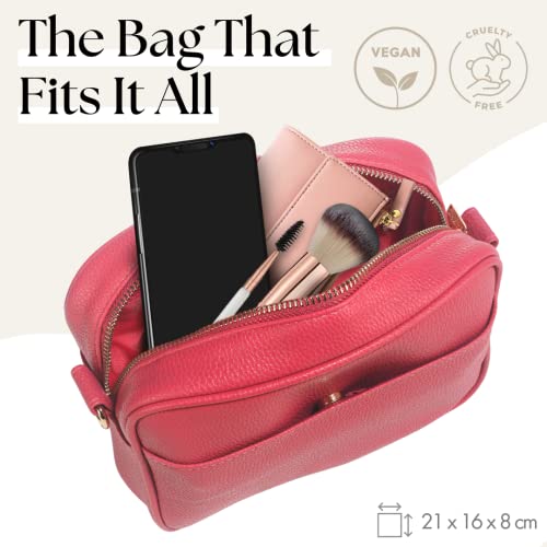 Lily England Ladies Cross Body Bag - Handbag with Adjustable Wide Strap & Gold Purse Chain - Multipurpose Shoulder & Crossbody Bags for Women