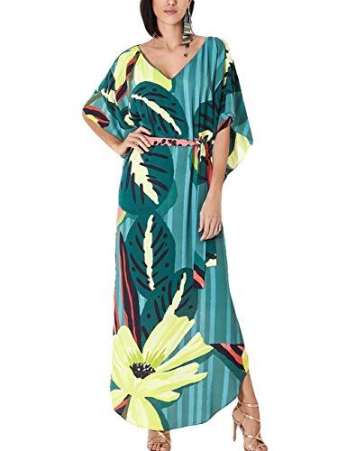 Bsubseach Swimsuit Cover Up for Swimwear Women Kaftan Dresses Summer Caftan with Drawstring