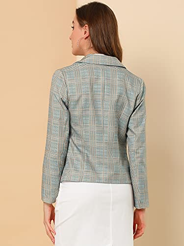 Allegra K Women's Suit Suede Blazers Notch Lapel Open-Front Allover Printed Blazers Jackets for Women