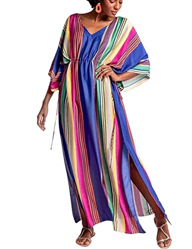 Bsubseach Swimsuit Cover Up for Swimwear Women Kaftan Dresses Summer Caftan with Drawstring