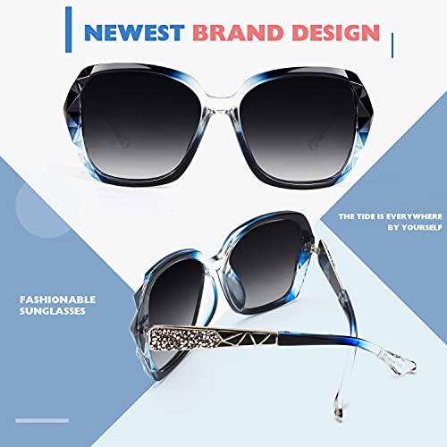 CGID Sunglasses Womens Ladies Polarised Retro Designer Sun Glasses Brown Big Frame Oversized Shades UV Protection Goggles