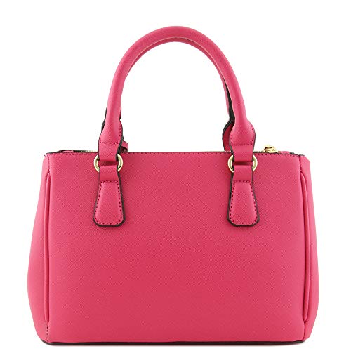 2pcs Set Classic Triple Zip Top Handle Small Satchel Bag with Zip Around Wallet