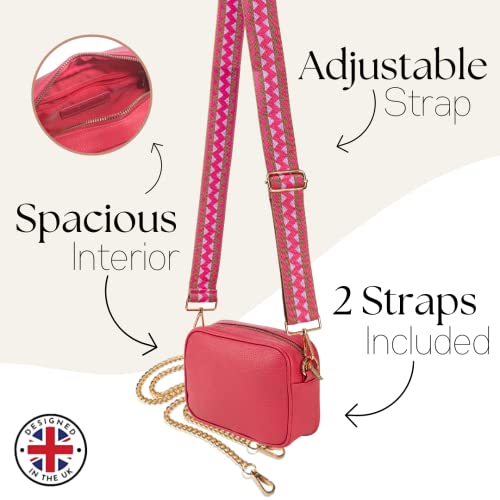 Lily England Ladies Cross Body Bag - Handbag with Adjustable Wide Strap & Gold Purse Chain - Multipurpose Shoulder & Crossbody Bags for Women