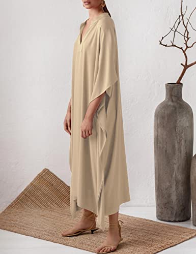 Bsubseach Swimsuit Cover Up for Swimwear Women Kaftan Dresses Summer Caftan with Drawstring