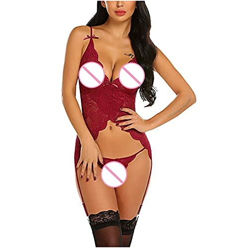 AMhomely Sexy Lingerie for Women Naughty Erotic Outfits Women Elegant Sexy Lingerie Lace Gauze Underwear Bodysuit Suit Slutty Underwears Nightwear Sets for Ladies
