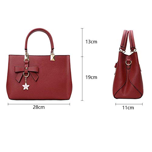 URAQT Womens Handbags, New Top Handle Bag, PU Leather Ladies Shoulder Bag Messenger Bag with Exquisite Metal Pendant, Fashion Tote Bag for Casual & Work, Mother's Day Gift