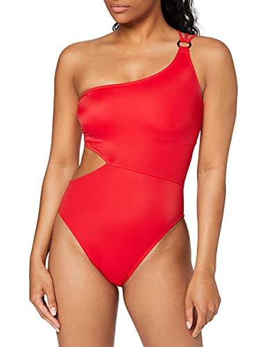 Iris & Lilly Women's One Shoulder Cut Out Swimsuit