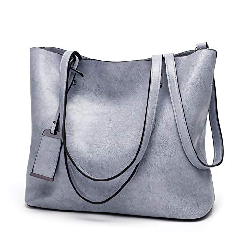 Aileese Womens Soft Leather Handbags Large Capacity Retro Vintage Top-Handle Casual Tote Shoulder Bags