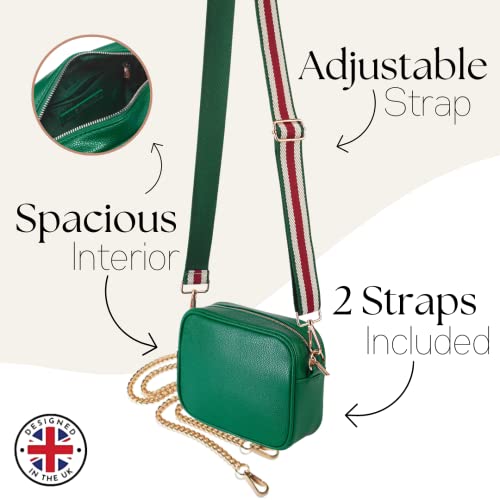 Lily England Ladies Cross Body Bag - Handbag with Adjustable Wide Strap & Gold Purse Chain - Multipurpose Shoulder & Crossbody Bags for Women