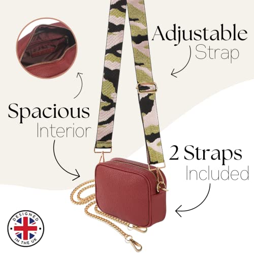 Lily England Ladies Cross Body Bag - Handbag with Adjustable Wide Strap & Gold Purse Chain - Multipurpose Shoulder & Crossbody Bags for Women