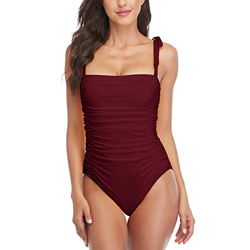 CharmLeaks Women's One Piece Swimming Costume Plunge Cutout Monokini Bathing Suit