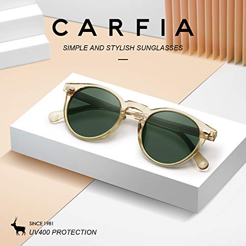 CARFIA Polarised Womens Sunglasses Vintage UV400 Protection Acetate Frame