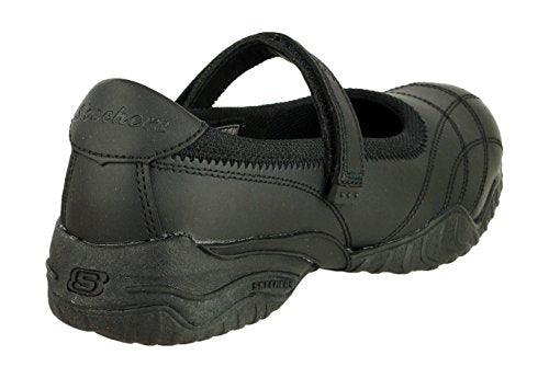Skechers Girl's Velocity Pouty Mary Janes, Black Smooth Trim
