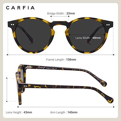 CARFIA Polarised Womens Sunglasses Vintage UV400 Protection Acetate Frame