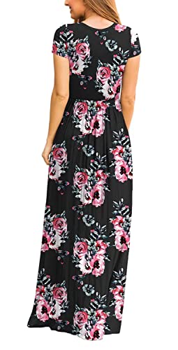 HAOMEILI Women's Casual Short/Long Sleeve Maxi Dress with Pockets